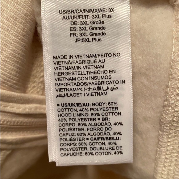 Amazon Essentials Women's Beige Zip-Up Hoodie…size 3X - Picture 4 of 5